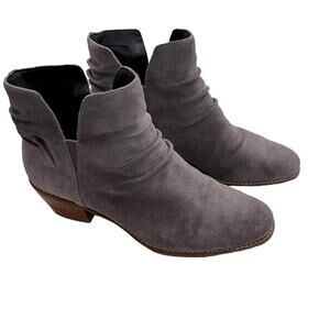 Cole Haan Alayna Slouch Stack Heeled Suede Booties Gray Women’s Size 9